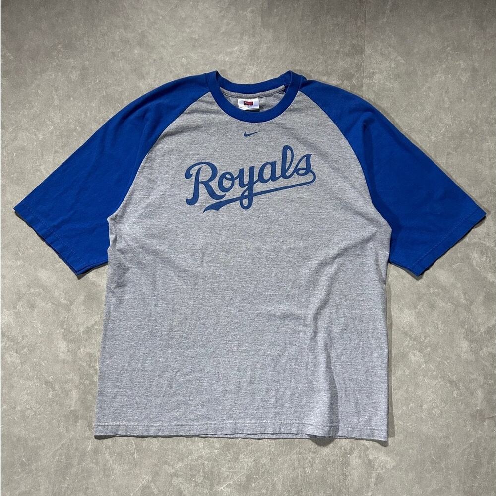 2000s Vintage Kansas City Royals Nike Blue Sleeves T Shirt -L